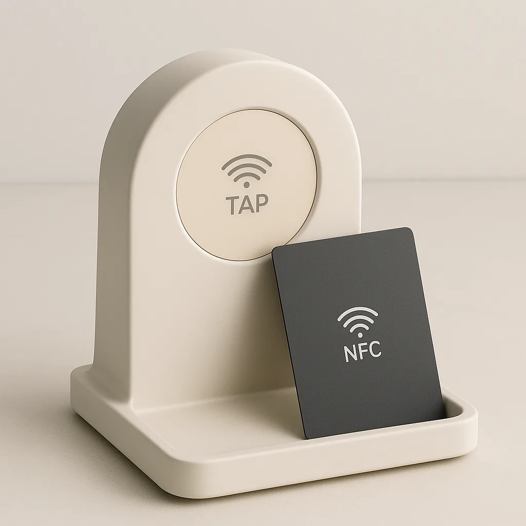 3D-printed NFC payment and review station with a smart card