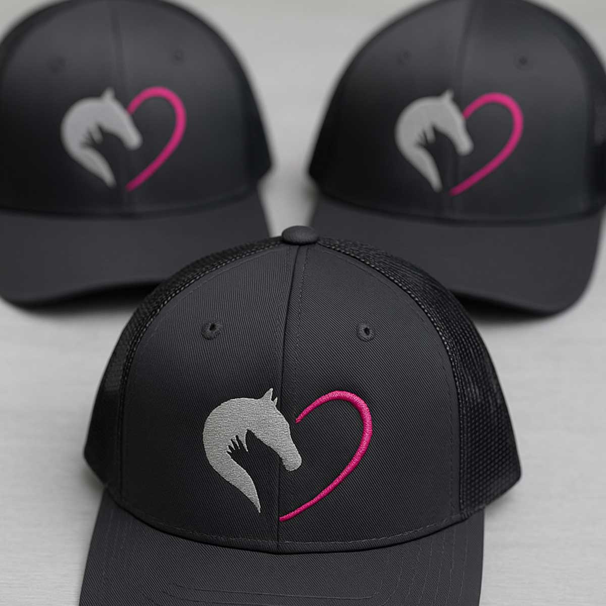 Company logo embroidered on hats