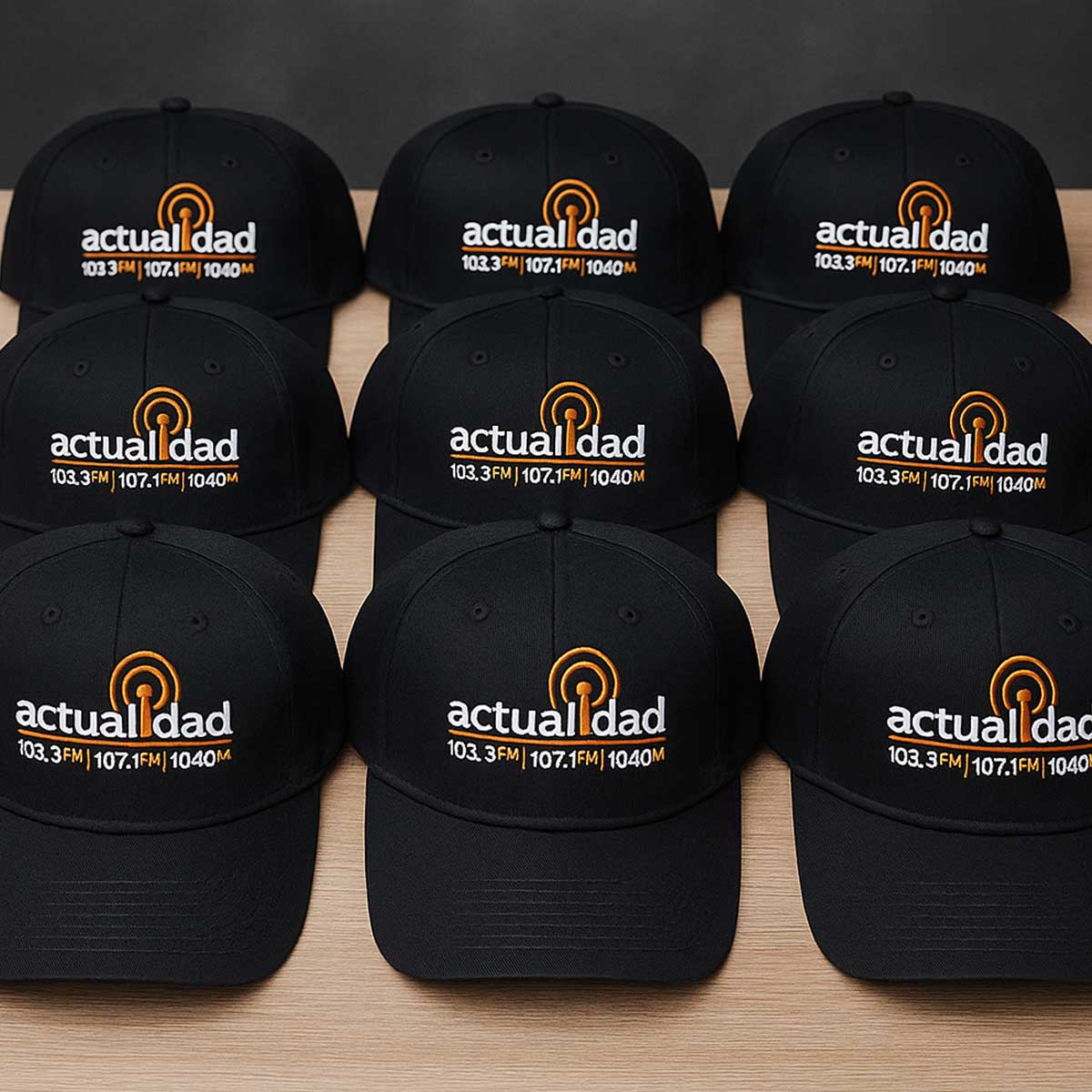 Close-up of hat embroidery stitching