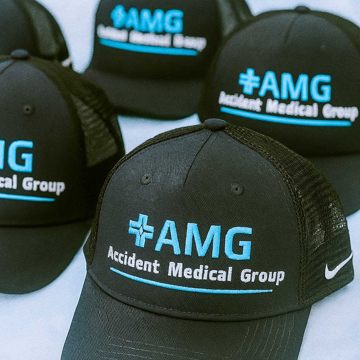 Snapback cap with embroidered logo