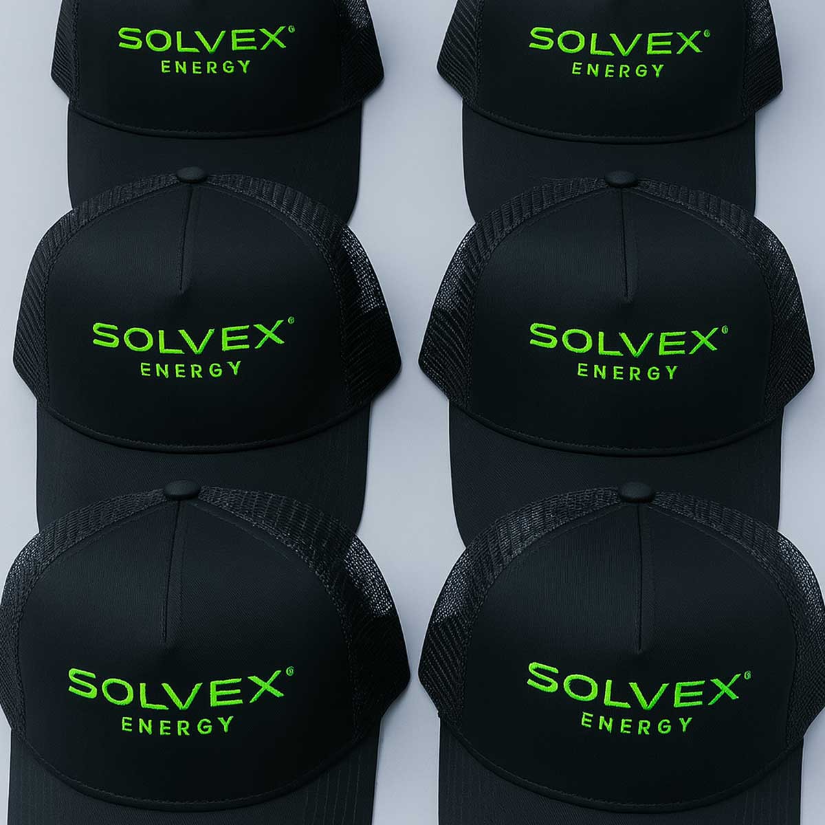 Trucker hat with custom embroidery stitching