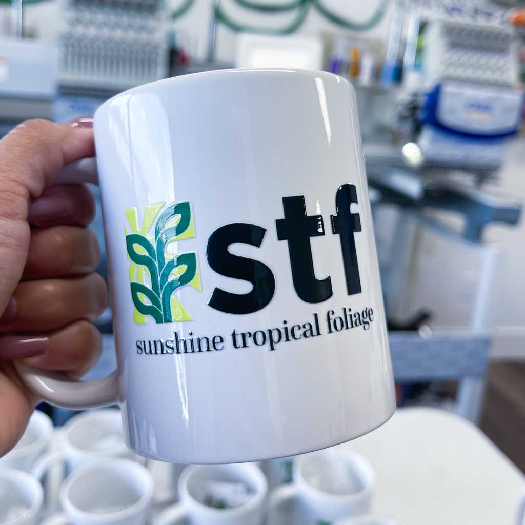UV printer producing a custom job