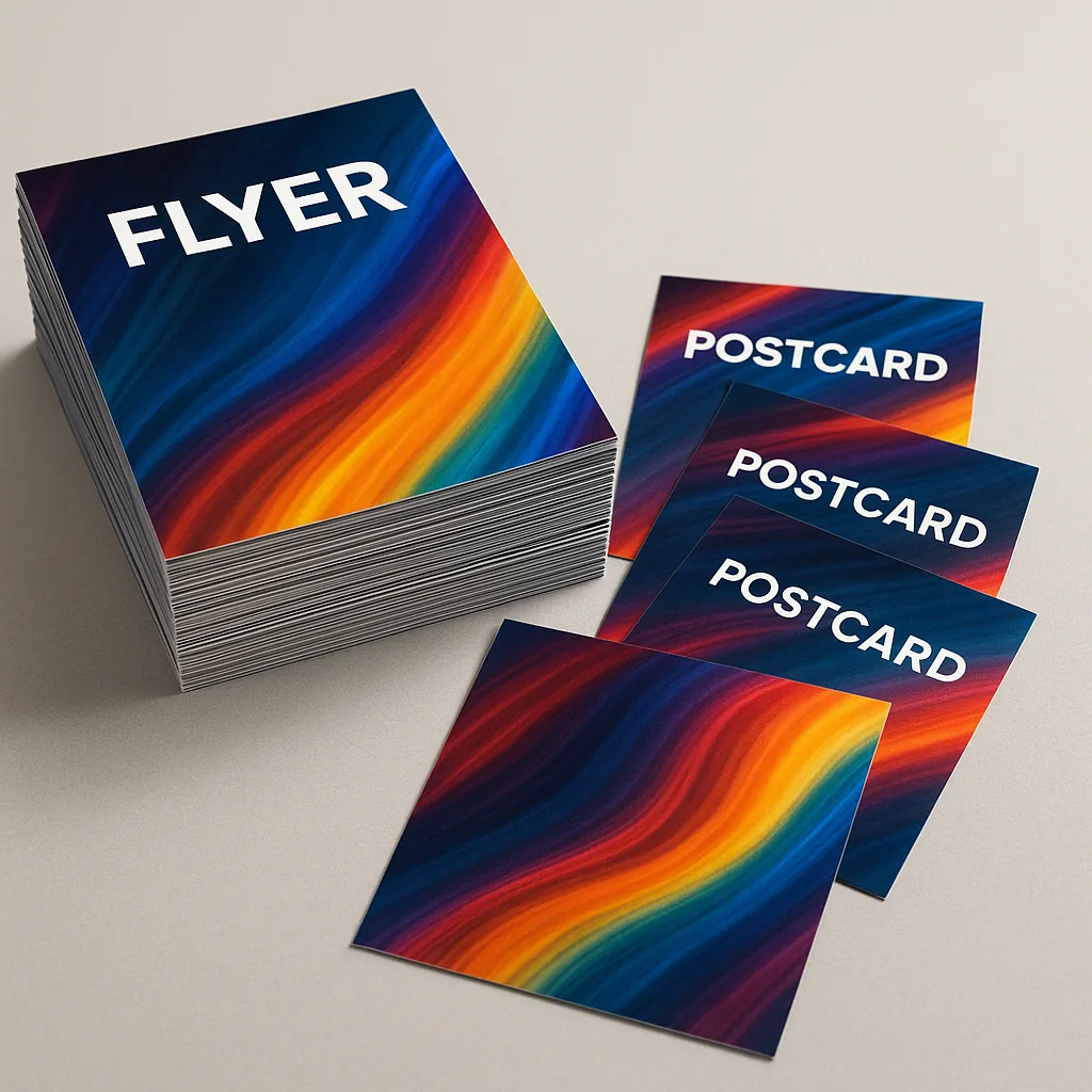 Full-color flyers and postcards