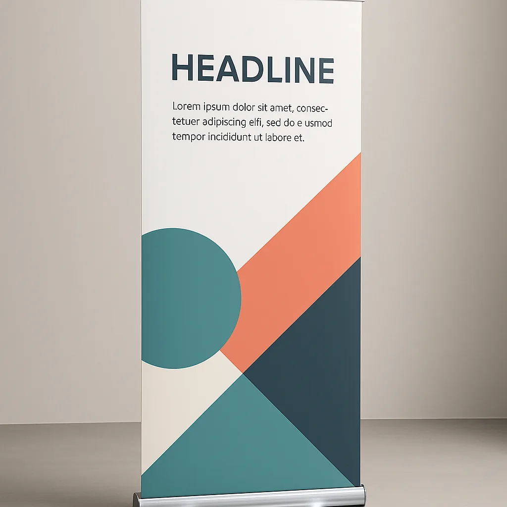 Retractable roll-up banner stand